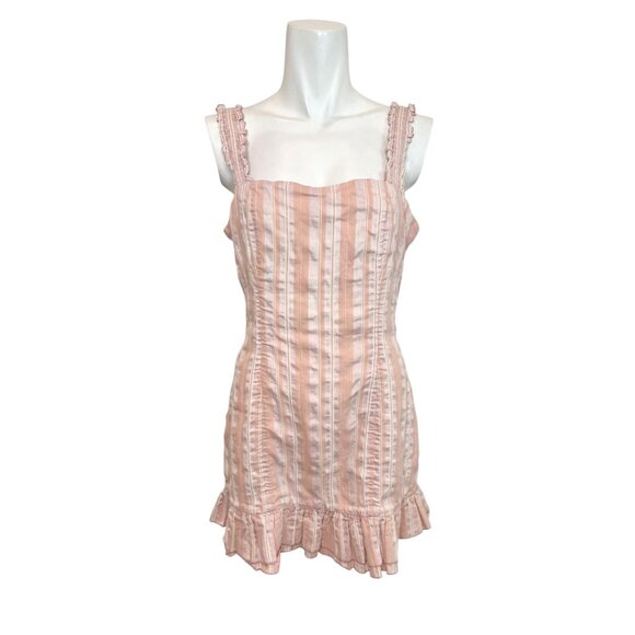 Alexis Brandy Dress Pink Striped Cotton -  Size L - Picture 2 of 8